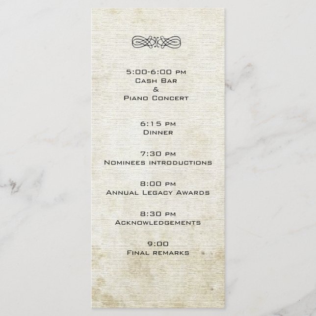 Modelo de programa de evento personalizado (Frente)