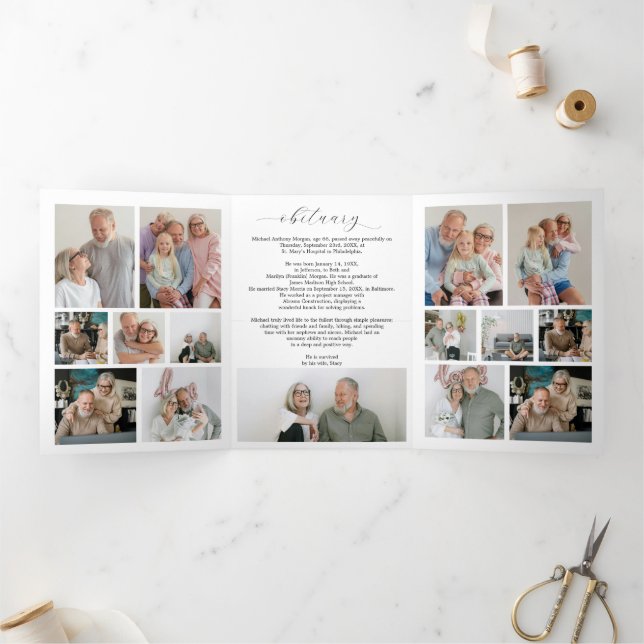 Modelo de Programa de Funeral Tri-Fold para Pianis (Dentro)