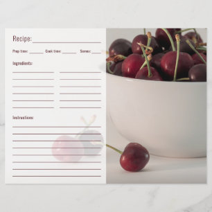 Modelo de receita com foto de comida de frutas cer