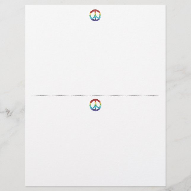 modelo de receita de meia folha com tema de paz (Frente)