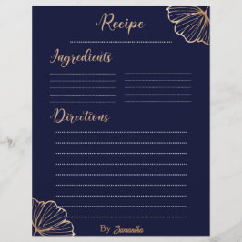 Modelo de Receita Personalizada Tropical do Ouro E