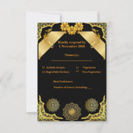 Modelo de Resposta Preto Ornamentado Elegante