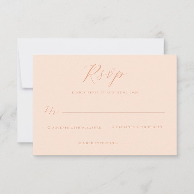 Modelo de RSVP de Pêssego Elegante (Frente)