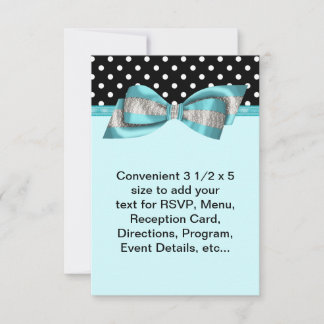 Modelo de RSVP em azul-teal com bolinhas pretas
