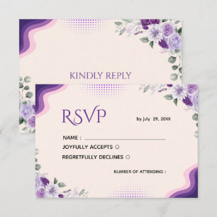 Modelo de RSVP Floral Lavanda e Roxo Elegante