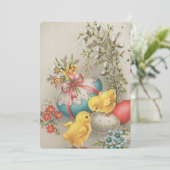 modelo de saudação de páscoa de vintage (Em pé/Frente)