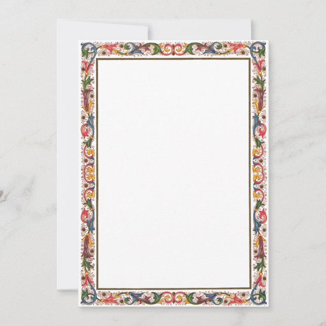 Modelo de Save the Date de Borda Italiana Antiga (Frente)