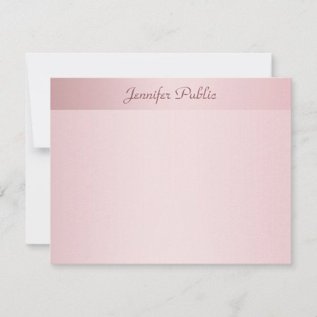 Modelo de Script de Mão de Caligrafia Dourada rosa (Frente)