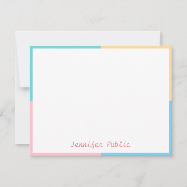 Modelo de Script Manuscrito de Cores de Tendência  (Frente)