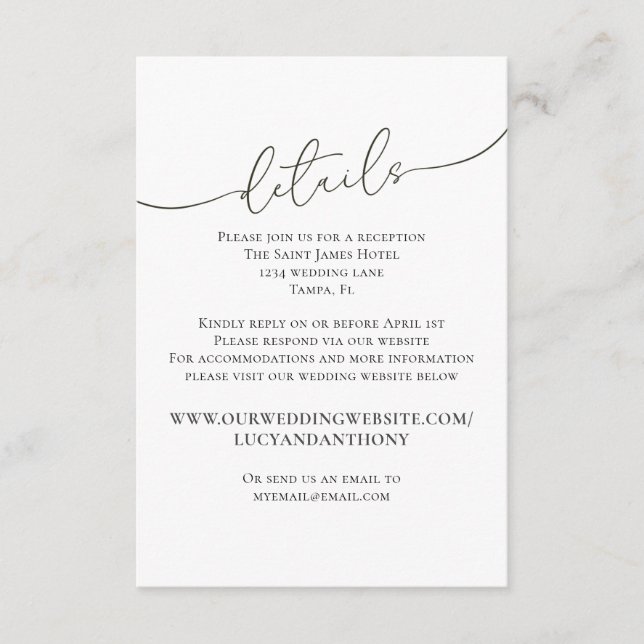 Modelo de site de detalhes de casamento simples mi (Frente)