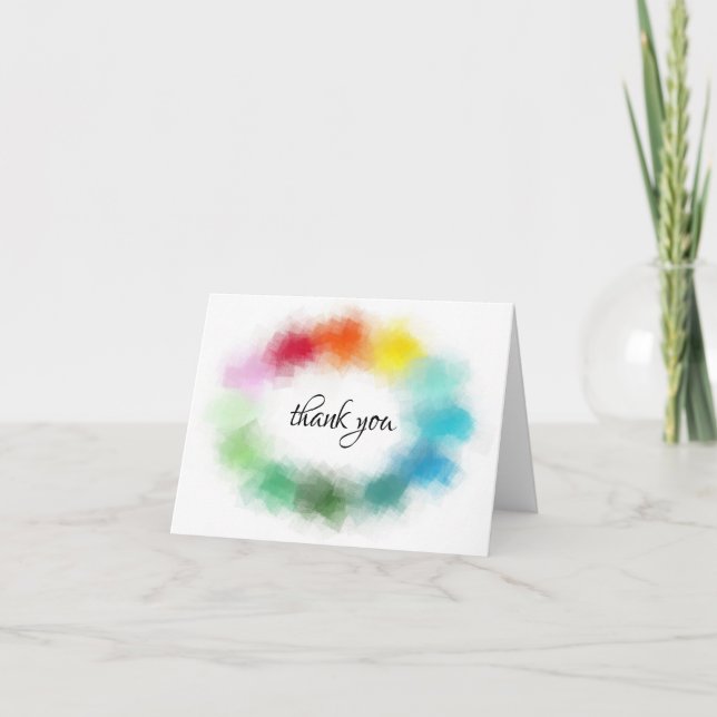 Modelo de texto abstrato colorido de agradecimento (Frente)