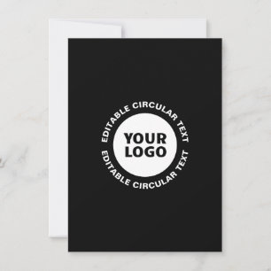 Modelo de texto circular editável e seu logotipo