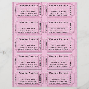 Modelo do bilhete do Raffle da fralda