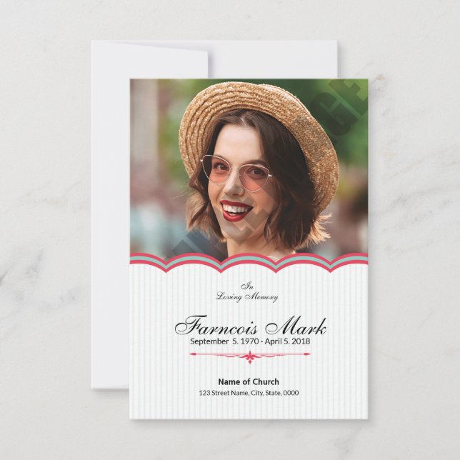 Modelo do Cartão de Oração Funeral Imprimível (Frente)