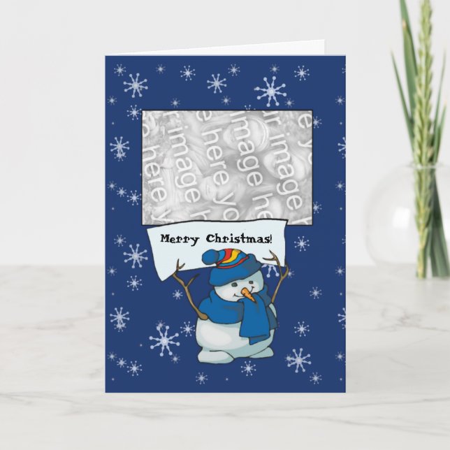 Modelo do cartão - Feliz Natal do boneco de neve! (Frente)