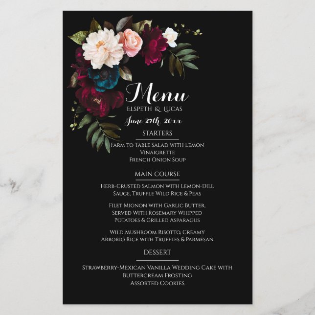 Modelo do Elegante Black Floral Wedding (Frente)