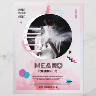 Modelo do folheto de eventos do artista