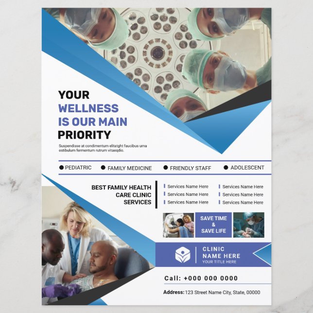 Modelo do Folheto de Serviço Clínico Médico (Frente)