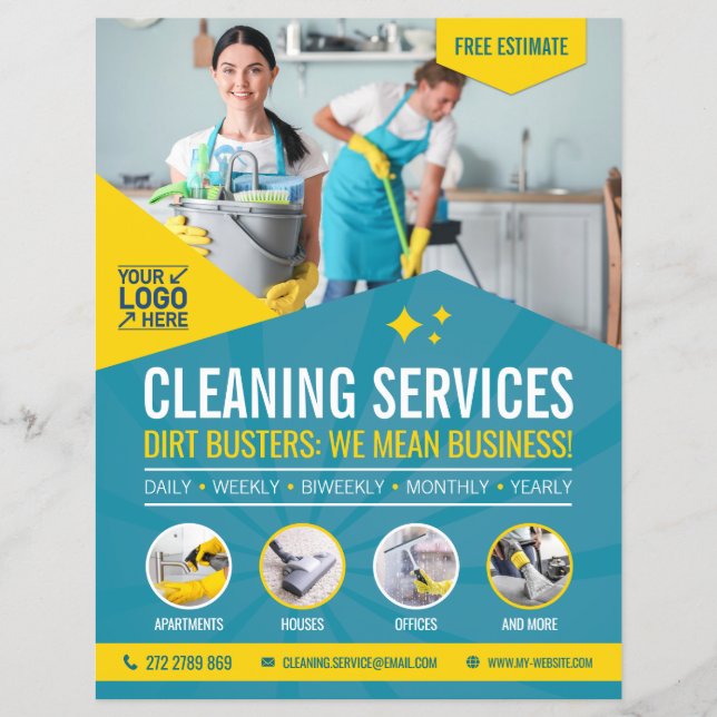 Modelo do Folheto de Serviço de Limpeza (Frente)