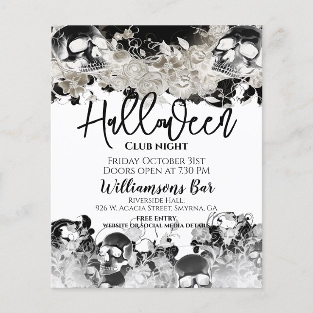 Modelo do Folheto do Halloween Negro (Frente)