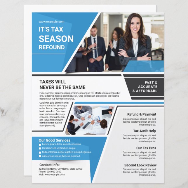 Modelo do Folheto do Serviço de Retorno de Imposto (Frente/Verso)