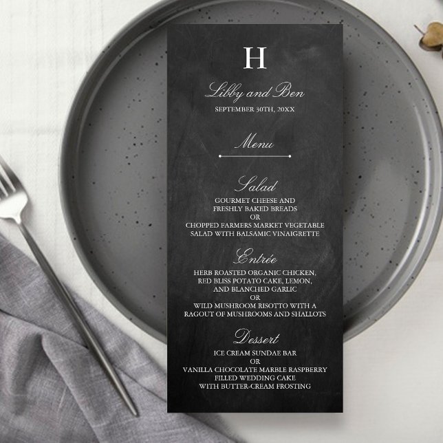Modelo do Menu Casamento Chic Chalkboard (Criador carregado)