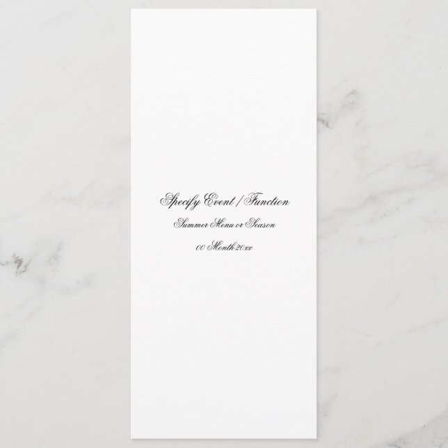 Modelo do menu - criar seus próprios (Frente)