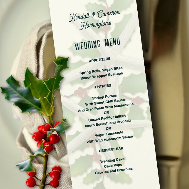 Modelo do menu de casamento do Starfish de Natal a (Criador carregado)
