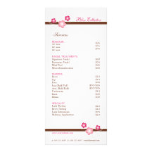 Modelo do Menu Spa, Rosa e Castanho Sakura