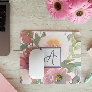 Modelo do Mousepad Floral Monograma Floral