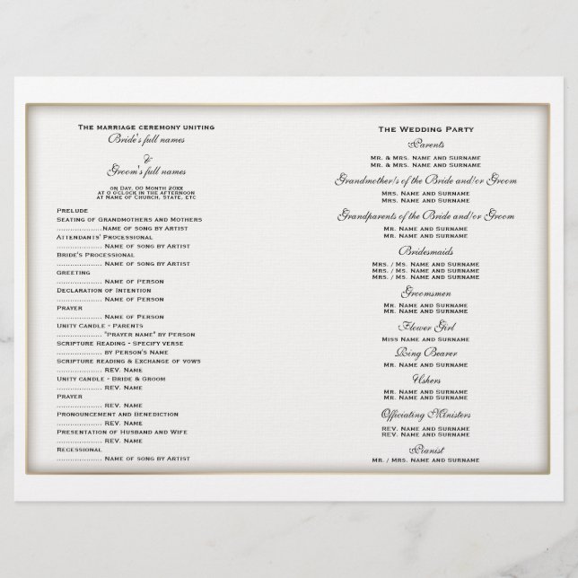 Modelo do programa de casamento (2) (Frente)