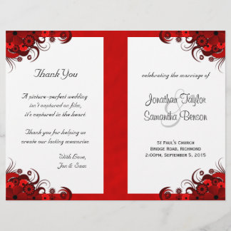 Modelo do Programa de Casamento Bi-Fold Floral Ver