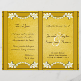 Modelo do Programa de Casamento Floral Dourado Rus