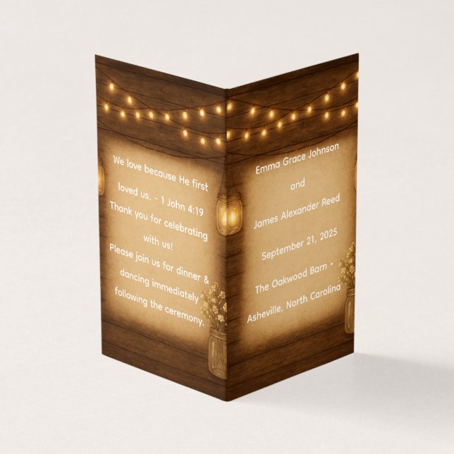 Modelo do Programa de Casamento Rustic Mason Jar (Exterior)