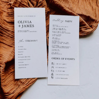 Modelo do Programa de Cerimônia de Casamento Minim