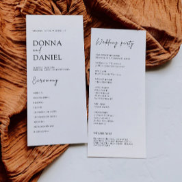 Modelo do Programa de Cerimônia de Casamento Moder