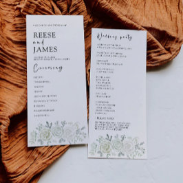 Modelo do Programa de Cerimônia de Casamento Verde