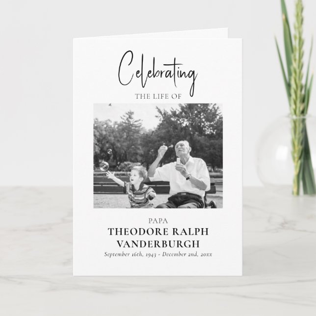 Modelo do Programa Dobrado pelo Funeral Minimalist (Frente)