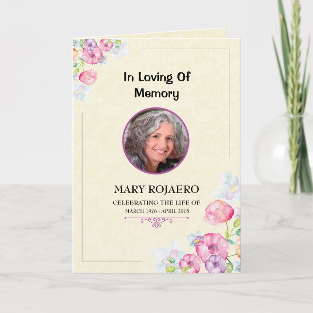 Modelo do Programa Funeral Memorial (Frente)