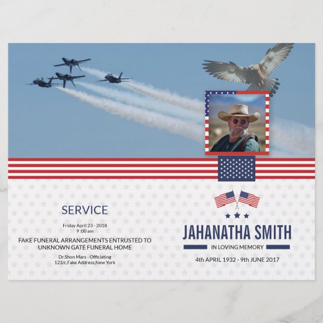 Modelo do Programa Funeral para Exército Militar (Frente)