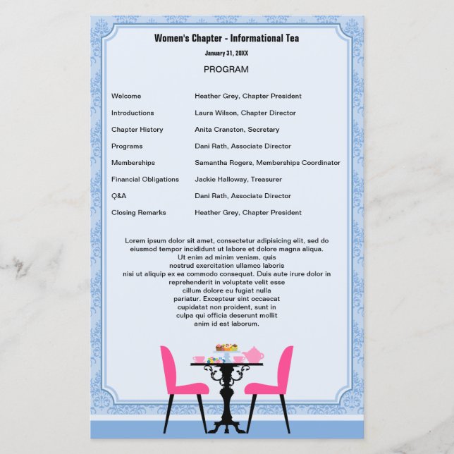 Modelo do Programa Tea Party (Frente)