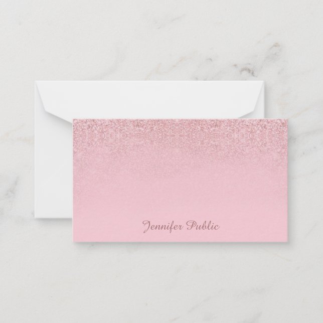 Modelo Elegante Manuscrito com Brilho em Rose Gold (Frente)