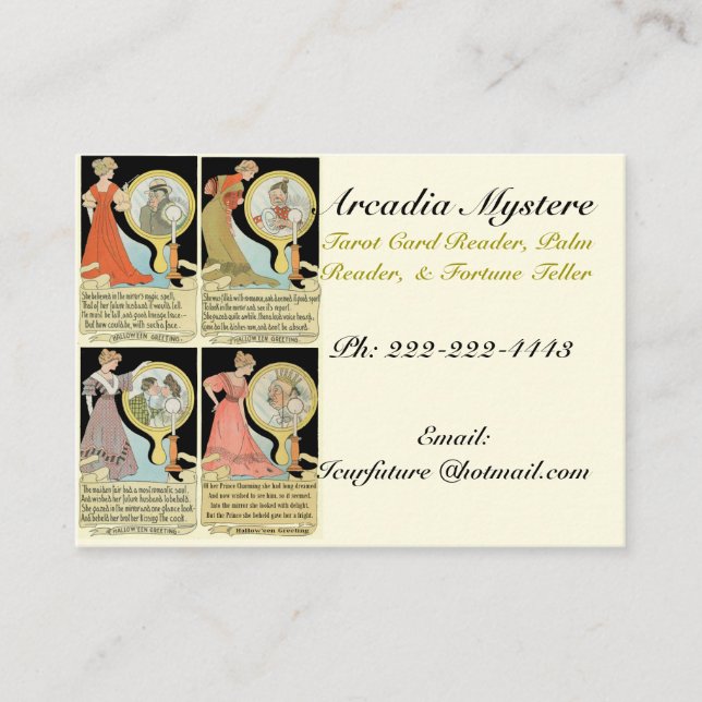 Modelo engraçado do Soothsayer dos cartões de (Frente)