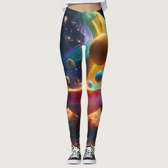 modelo espacial de leggings femininas (Frente)