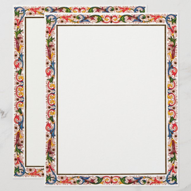 Modelo Floral Árabe Italiano (Frente/Verso)