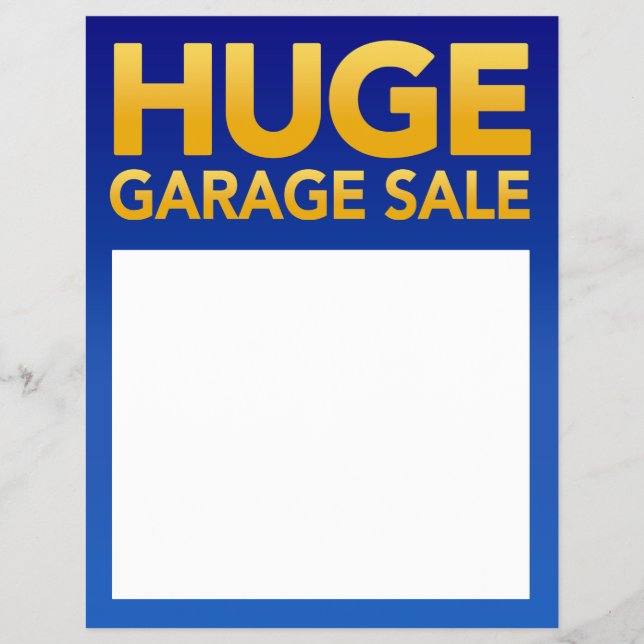 modelo Flyer "Huge Garage Sale" (Frente)