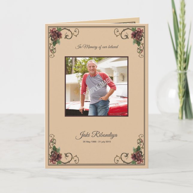 Modelo fúnebre memorável do programa (Frente)