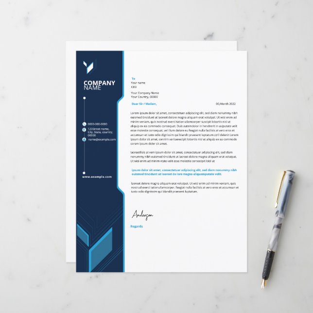 Modelo Letterhead Corporativo (Frente/Verso In Situ)