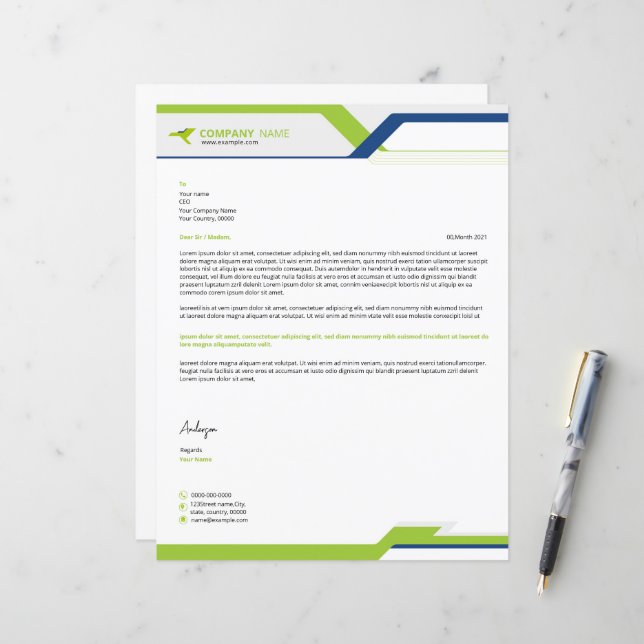 Modelo Letterhead de Negócios (Frente/Verso In Situ)