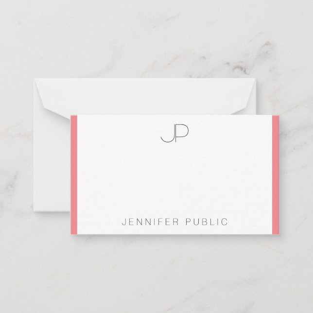 Modelo Minimalista Rosa Vermelho Monograma (Frente)